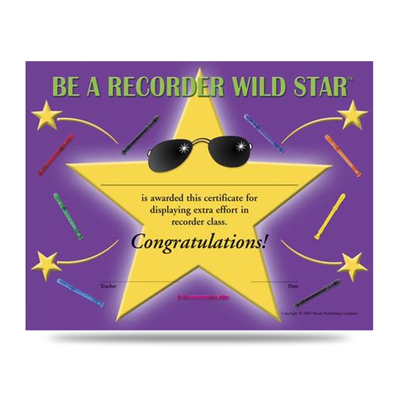 Be A Recorder Wild Star- Pad Of 30